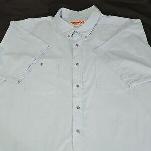 Wrangler EUC 3X Pastel Blue Casual Button Down Shirt